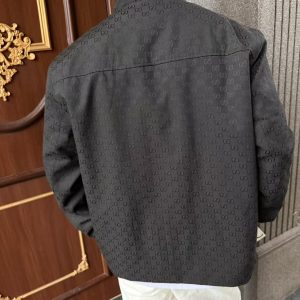 Men's Stand Collar All Over Jacquard Zip Up Jacket, Smart Casual Outerwear(GUCCI)(Top-tier replica) - Image 9